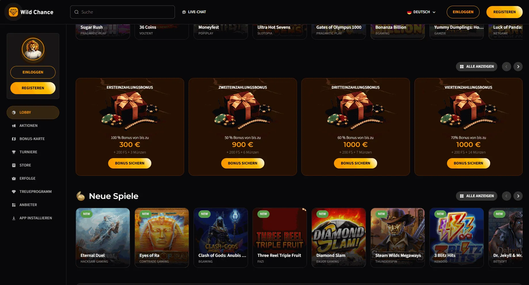 Wild Chance Online Casino mit Handyrechnung bezahlen